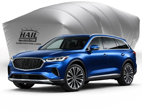 Hail Protector Car Cover, Inflatable Hail Proof Shield for SUV, Truck & Van, Portable Protection Against Any Size Hailstones, Complete System - SUV2 (Silver)