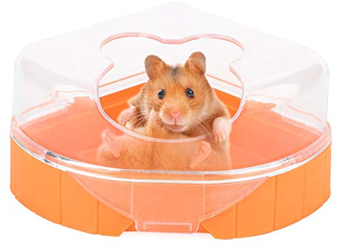 HEEPDD Small Pet Corner Toilet, Compact Design with Roof and Shovel Included, Plastic Bathtub for Hamsters Gerbils Rats Mice Sand Bath Sauna House for Small Animal Owners and Households