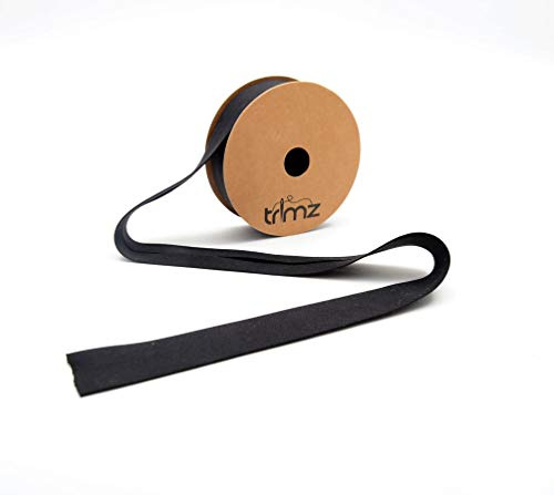Trimz Poly Cotton Bias Binding, Black, 25mm x 5m