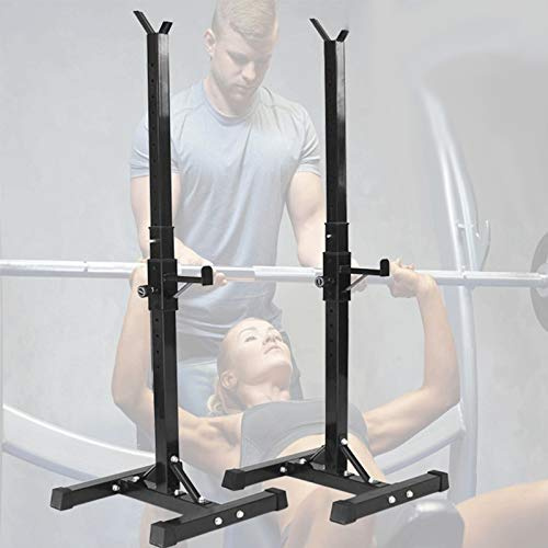 MUBAI Rack Squat Support de Musculation Olympique Réglable en Hauteur 105 à160cm, Support pour Haltères, Rack Squat Capacité de Charge 150 KG, pour Haltères de Différentes Tailles (Noir)