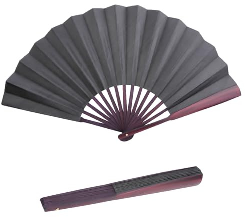 Portatile Pieghevole Artigianale Tessuto di Nylon Ventaglio, Cinese Tai Chi Ventaglio Pieghevole Ventagli Pieghevoli a Mano per Danza, Arti Marziali Cinesi Di Kung Fu Ventaglio per Decorazioni(Nero)