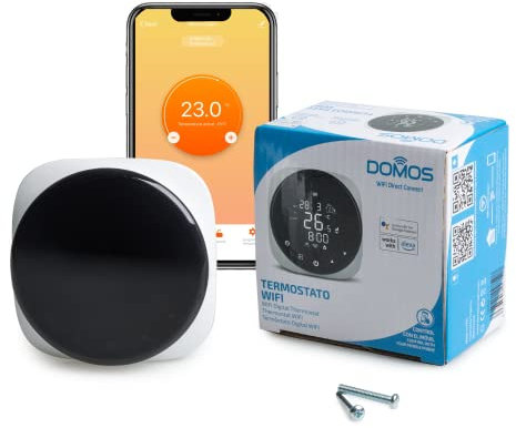 Domos - Termostato WiFi Inteligente Empotrable para Calefacción | Termostato Digital de Pared | Pantalla Táctil | Programable | Compatible con Alexa y Google Assistant