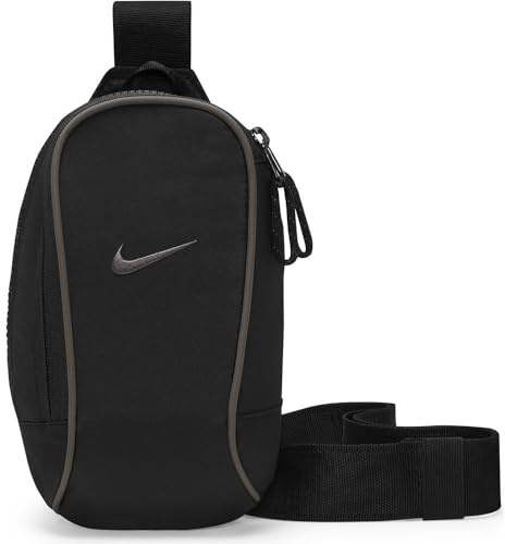 NIKE Unisex Adult Sportswear Essentials Umhängetasche (1 L) T-Shirt, Schwarz/Schwarz/Eisenstein, Einheitsgröße