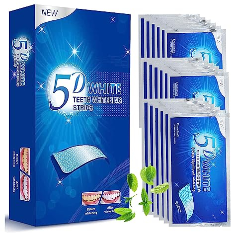 White Stripes, Bright White Teeth Whitening Strips, Professional Teeth Stain Removal, Efficiently Removes Tough Stains, Teeth Whitener for Home Use (28 Pcs)