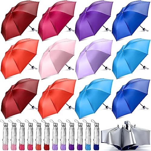 Silkfly 24 Pack Umbrella Bulk Multicolored Rain UV, Bright Color