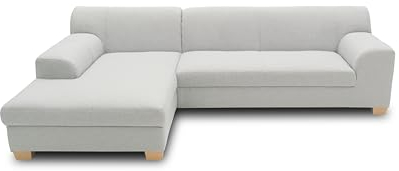 DOMO Collection Ecksofa Tinos, Sofa in L-Form, Eckcouch, Couch Ecke, L-Sofa, 273 x 157 cm in silber