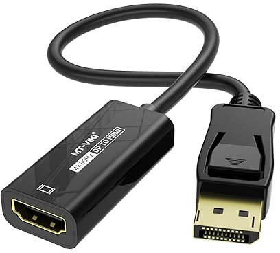 MT-VIKI DisplayPort to HDMI Adapter, 4K@60Hz Unidirectional DP to HDMI Adapter, Compatible with HP, ThinkPad, AMD, NVIDIA, Desktop and More - Male to Female