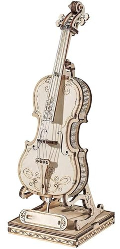 TRACYE Cello 3D Wooden Puzzle,Self Assembly Vehicle Model Construction Jigsaw,DIY Craft Educational Toy Build Kits,Creative Decorative Gift