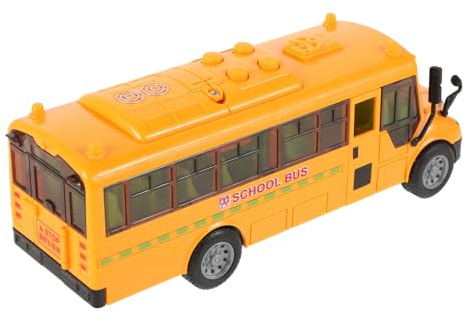 Gatuida Autobús Escolar de Juguete para Años Modelo de Inercia con Puerta Abatible y Función Musical Réplica Realista para Exhibición Habitaciones Infantiles