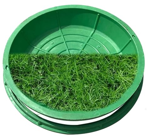 Versenkter Schachtdeckel mit Grasoberseite, runder/quadratischer Abflussdeckel aus Kunstharz mit Sockel, unsichtbarer Schachtdeckel aus Verbundharz, einfache Wartung(Round 100 * 100CM/39.4 * 39.4IN)