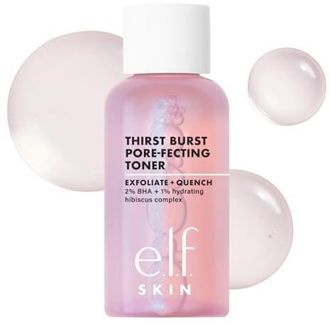 e.l.f. Thirst Burst Pore-fecting Toner Mini, Hydrating & Exfoliating for Face, Smooths, Plumps & Minimises Pores, Infused With Salicylic Acid, Vegan & Cruelty-Free