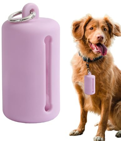 Birtern Soporte para bolsas de excrementos, suministros portátiles a prueba de fugas con clip, dispensador de bolsas de residuos de mascotas, para caminar, gatos, mascotas, viajes, césped, pasarela