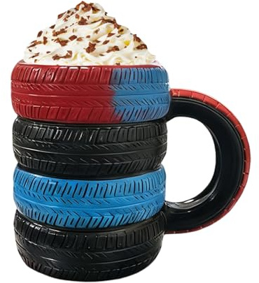 Café de voyage, 300 ml Conteneur à boissons en forme de pneu avec design - pour café de voyage | pour papa, anniversaire, Noël, fête de Thanksgiving, maison cuisine, bureau et b