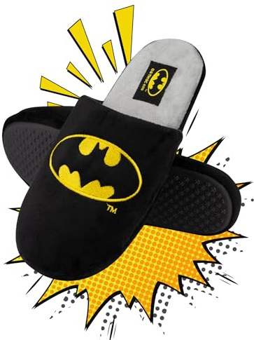 DC Comics The Batman Tofflor Herr Slippers Men Roliga Svart Blå Present Man Innetofflor 3 Storlekar