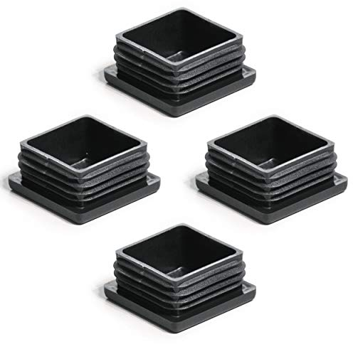 Enkotrade 4 Stück Lamellenstopfen für Vierkantrohre, 35x35 mm, Rohrabdeckung aus hochwertigem Polyethylen Kunststoff, Stopfen, Endstopfen, Kappen, Gleiter | Rohrstopfen Quadratisch