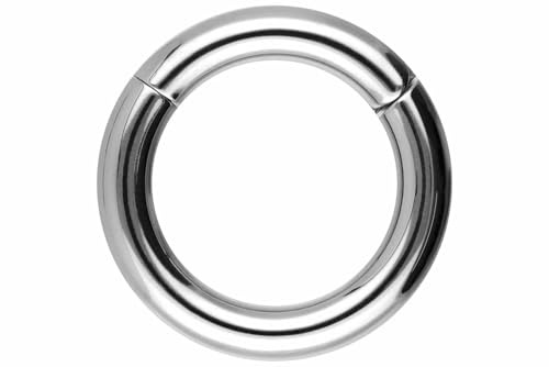 PIERCINGLINE anillo de acero quirúrgico clicker - piercing en color: color plata - talla: 1,2 mm Grosor | 11 mm Diámetro interior
