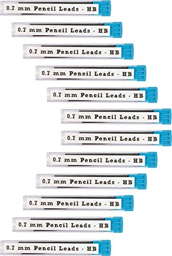 12PA 144 x 0.7mm Pencil Lead Refills | HB Grade | 12 Tubes containing 12 leads each | Mechanical Pencil Refill Replacement Spare Leads | 6 cm long | 0.7 mm thick + Free eBook