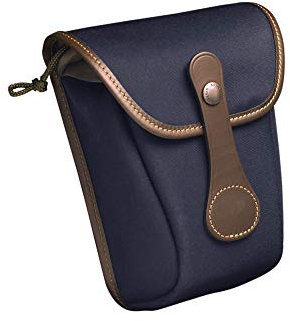 Billingham Tasche AVEA 8 Canvas Marineblau/Borden Leder Schokolade + Messingfinish