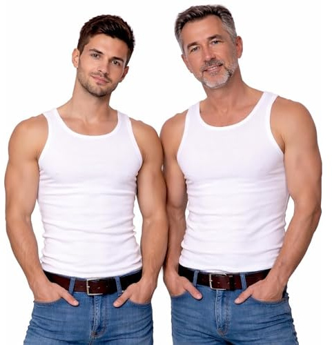 Cocain Underwear 2 Herren Unterhemden Gr. M 100% Baumwolle weiß Feinripp Kochfest Trocknergeeignet 100% Baumwolle herrenunterwäsche Axel Shirt trägershirt Tank Shirt ärmellose t Shirts Gr. 5