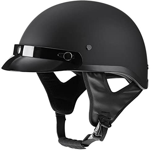 Halbschalenhelm Halbhelme Motorradhelm mit ECE Genehmigt Brain-Cap Halbschale Roller-Helm Scooter-Helm Jet-Helm Retro für Erwachsene Herren Damen B,XL