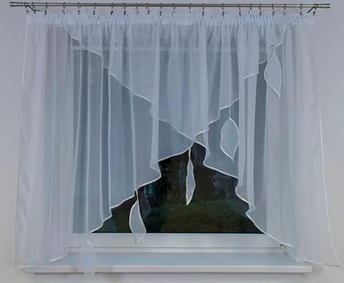 Fertige Gardine GRECJA 300x140cm Weiß Fensterdekoration Vorhänge Wohnaccessoires & Deko