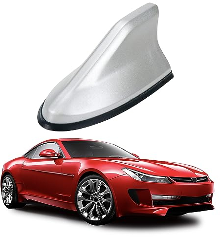 Voarge Universal Auto Auto Hai Dach Flosse Antenne Herz Pferd Antenne Auto Haifisch Klappe, Auto Dach Oben Auto Am/FM Radio (Silber)