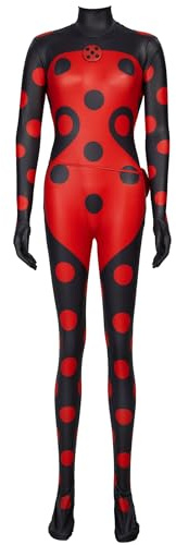 Miraculous Ladybug Officially Licensed Shadybug Cosplay Costume Black and Red Jumpsuit Halloween Costume