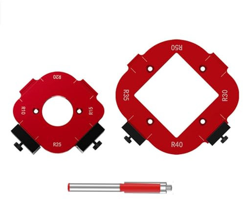 Gabarit de Rayon D'angle Rond pour Table de Routeur, Gabarit de Rayon de Travail du Bois en Alliage D'aluminium R10 R15 R20 R25 R30 R35 R40 R50, pour Poncer et Couper les