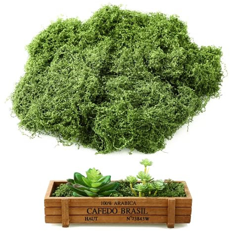 Nuangoo 200g künstliches Moos, Moosdekoration, Craft Kunst Moos, antiseptisches Moos, Moosdeko, Landschaftsgestaltung, für Aquariumwandgestaltung, Rasen, Bonsai