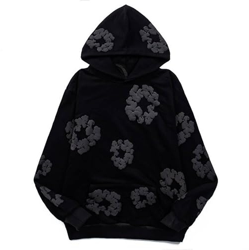 Sudiup Y2K Hoodie Men's Hoodie Women's Casual Retro Large Harajuku Jacket (Black1,Medium)
