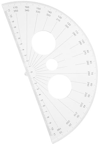 KALLORY Plastic Protractor Half Circle Degrees for Accurate Angle Measurement Geometry Tool for Students and Professionals Drafting Architecture and Art
