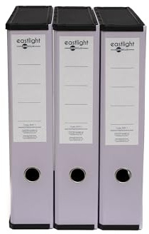 Box File Laminated Foolscap, Pastel Purple, 75mm Spine | Lockspring, Ring Pull & Catch, Assorted Box of 3