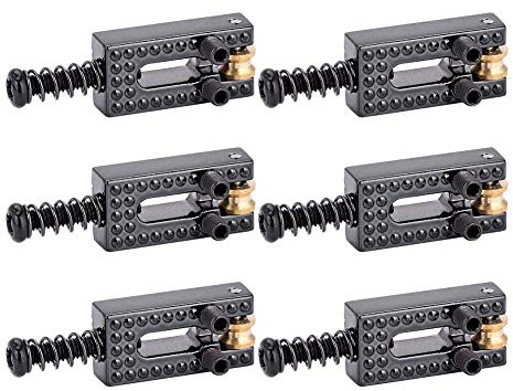 6 Stück Tremolo Sattel, E-Gitarre Tremolo Brücke Sättel Gitarren Roller Bridge Tremolo Sättel für 6-Saitige Tele E-Gitarre(Schwarz)