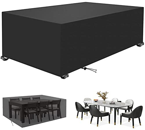 KADING Cubre Mueble Jardin, 225x140x75cm Funda Protectoras Muebles Jardin Funda para Muebles de Jardín Cubierta de Exterior Funda Protectora Muebles 420D Oxford Protección Exterior Muebles de Jardín