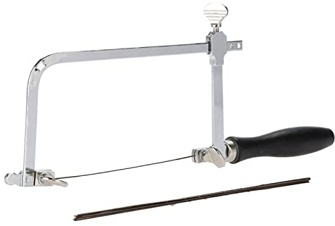 Kit Sega per Gioielli, Gioielliere Regolabile Sega Telaio Arco Sega a Forma di U Seghetto Fai da Te Utensili Manuali Kit per la Creazione di Gioielli 12 Pezzi Lame per Sega a(Sega più 12 lame)