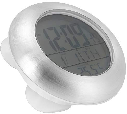Orologio Digitale, Orologio da Doccia in Argento con 4 Ventose per Specchio da Trucco da Bagno