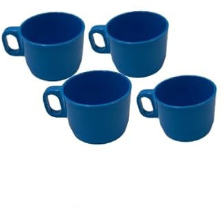 Facilemarket Tazzina da caffè Colore Blu in Melamina Made in Italy Set da 4