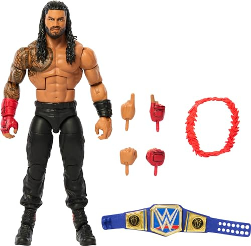 Mattel WWE Elite Collection Top Picks - Juego de Figuras de acción y Accesorios, Roman Reigns de 6 Pulgadas, Coleccionable con articulación y Piezas Intercambiables
