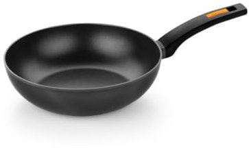 Monix Fuego | Sartén honda 24 cm, aluminio forjado, antiadherente bicapa, sin PFOA, mango baquelita, apta para todo tipo de cocinas incluida inducción