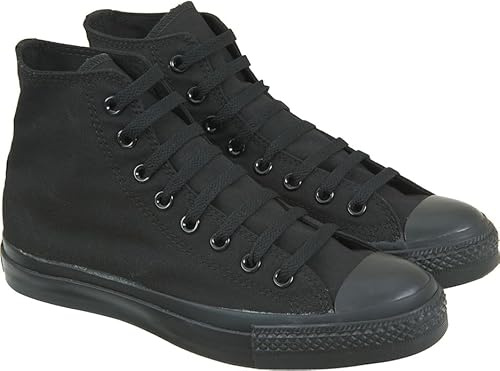 Women's Classic Lace Up Canvas High Top Low Top Trainers All Black 7