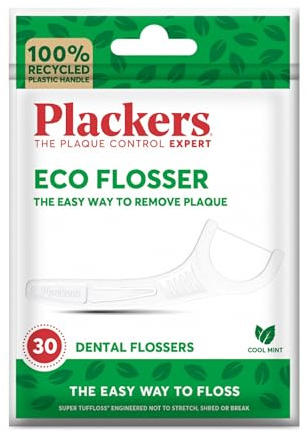 Plackers Eco Flossers, Dental flossers, the Easy Way to Floss, Folding-Out Toothpick, Recycled Plastic Handle