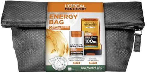 L'Oréal Paris Men Expert - Set regalo da uomo, con idratante e gel doccia, per viso, corpo e capelli, Hydra Energy 1 x 50 ml, 1 x 250 ml