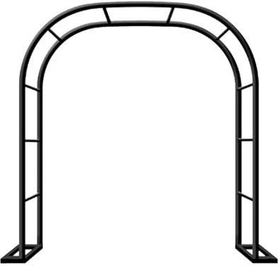 KKTX Arc de Jardin, Tube métallique de 19 mm, arbour pergola, Arc d'entrée élégant, Largeur 120/140/180/200 cm, pour Les Roses, Les vignes, Les Plantes d'escaladeBlack,2x2.3m
