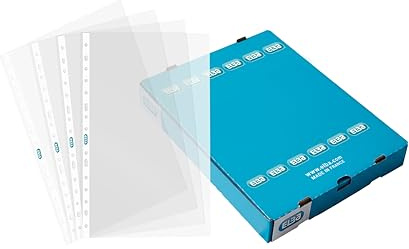 Elba, Fundas Plástico Multitaladro, Folio (A4), Cristal Transparente, 100 Unidades