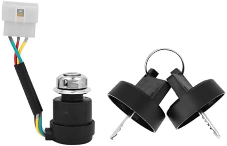 Lawnoval Zündschloss Zylinder Schlüsselschalter für 178F/186F Dieselmotor Pinne mit 5-Draht-Bedienfeldhalterung und 2 Schlüsseln, Elektrostarter kompatibel