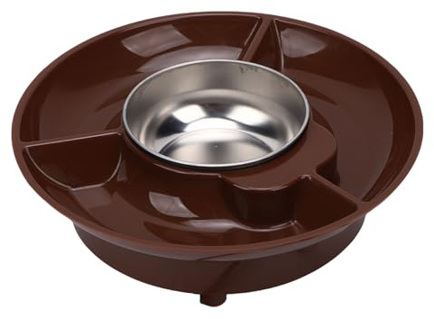 Riuulity Olla Eléctrica para Fondue de Chocolate de 10 Onzas, Fundidor de Chocolate de Acero Inoxidable de Grado Alimenticio para Fiestas con Bandeja Desmontable, Ideal para Mojar (Enchufe europeo