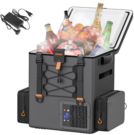 Litheli FrozenPack Frigorifero Compressore Borsa Frigo 20L, 12V/240V Auto Borsa Frigo Frigorifero Zaino con Adattatore AC per Uso Domestico in Interni, Emergenze, Raffreddamento Rapido 15 Minuti