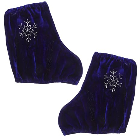 WESIEVYA Housse de Protection Couvre-Patins pour Compétitions en Velours Bleu Confortable et Élégante 1 Paire 1 Paire pour Adultes pour Patins à Glace pour Adultes et Garçon et Filles et