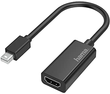 Hama Mini-DisplayPort auf HDMI Adapter, 4K Ultra HD 30 Hz (Mini DisplayPort Adapter zum Anschluss von PC, Laptop, MacBook, Tablet an Monitor, TV, Beamer, kompatibel mit Thunderbolt 2, edles Gehäuse)