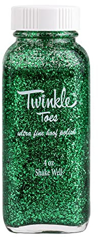 Tack Shack of Ocala Twinkle Toes Glitter Hoof Polish for Horses, Ultra Fine Hoof Polish (Green)